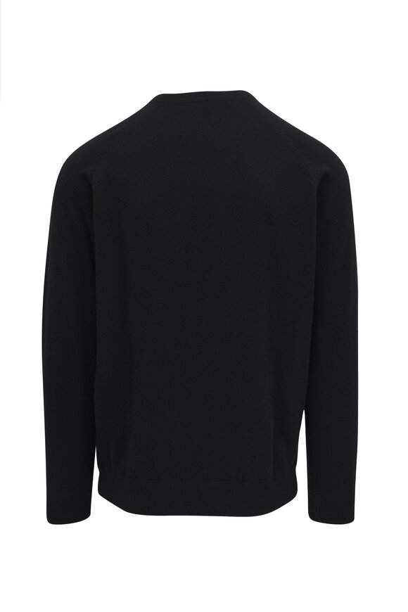 Kinross - Black Cashmere Coverstitch Crewneck Sweater