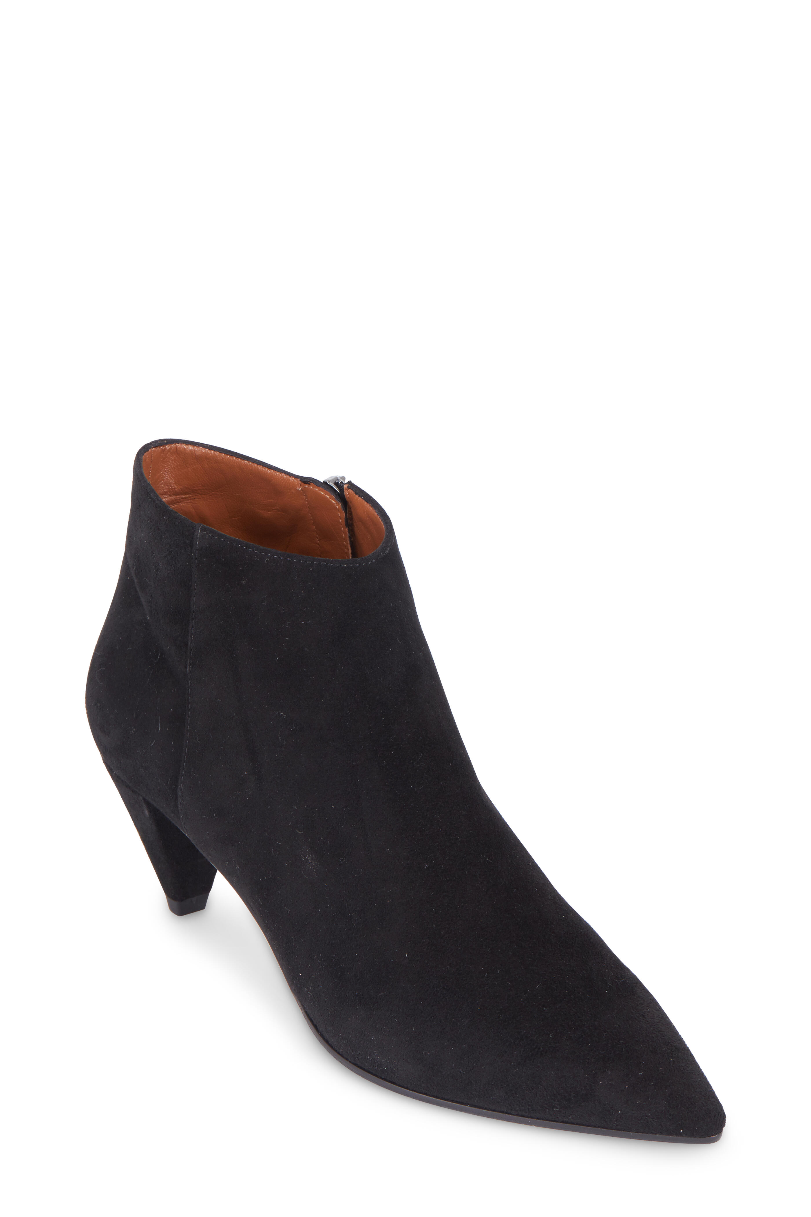 Aquatalia Anya Black Suede Pointed Toe Bootie 50mm