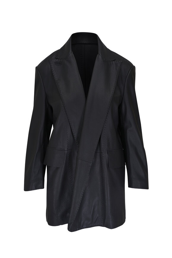 Max Mara - Ardea Black Leather Jacket