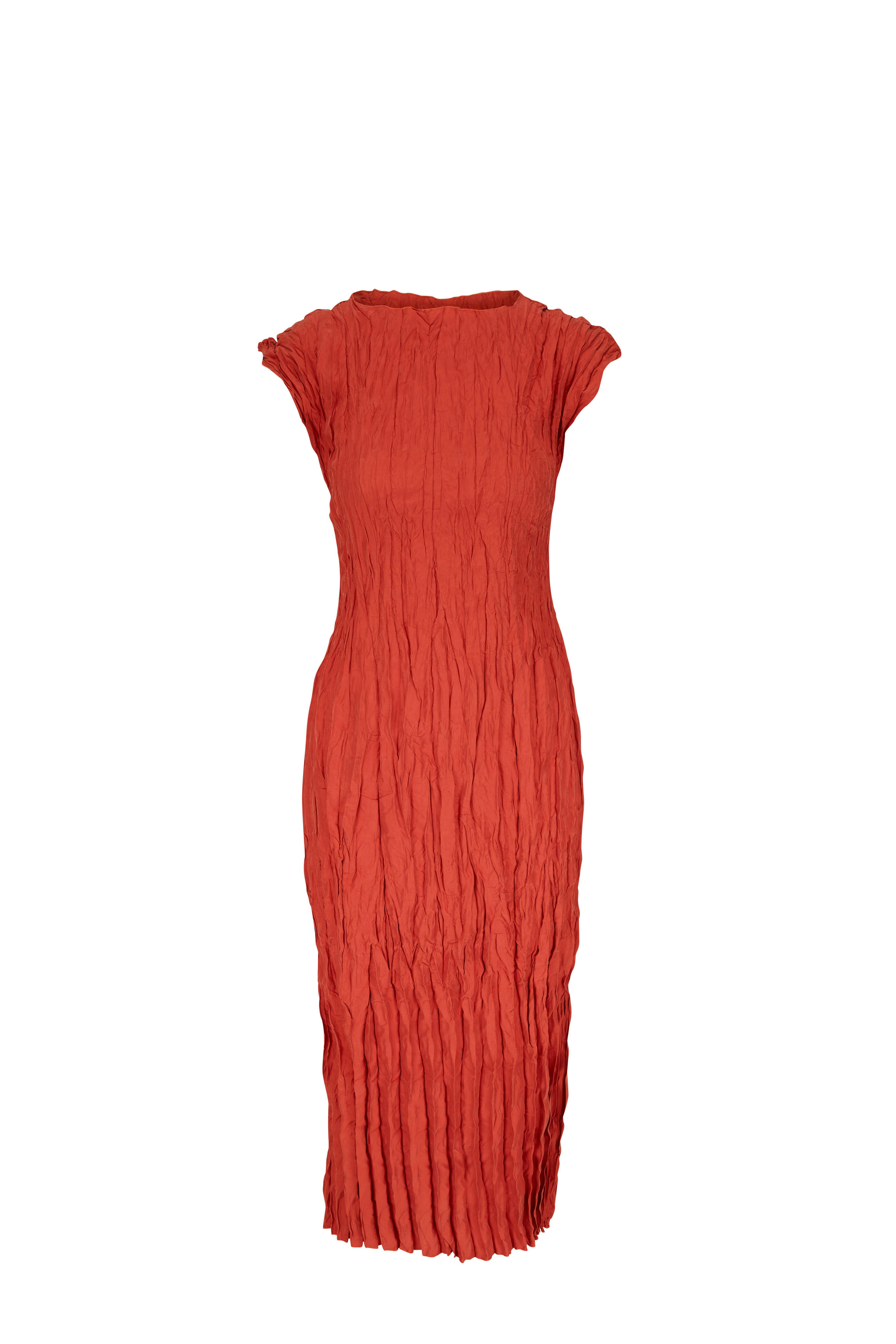 Totême - Bloody Mary Red Silk Crinkle Dress