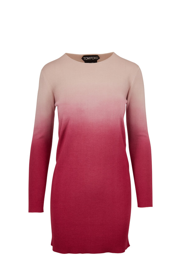 Tom Ford - Raspberry Ombré Cashmere & Silk Long Sleeve Dress