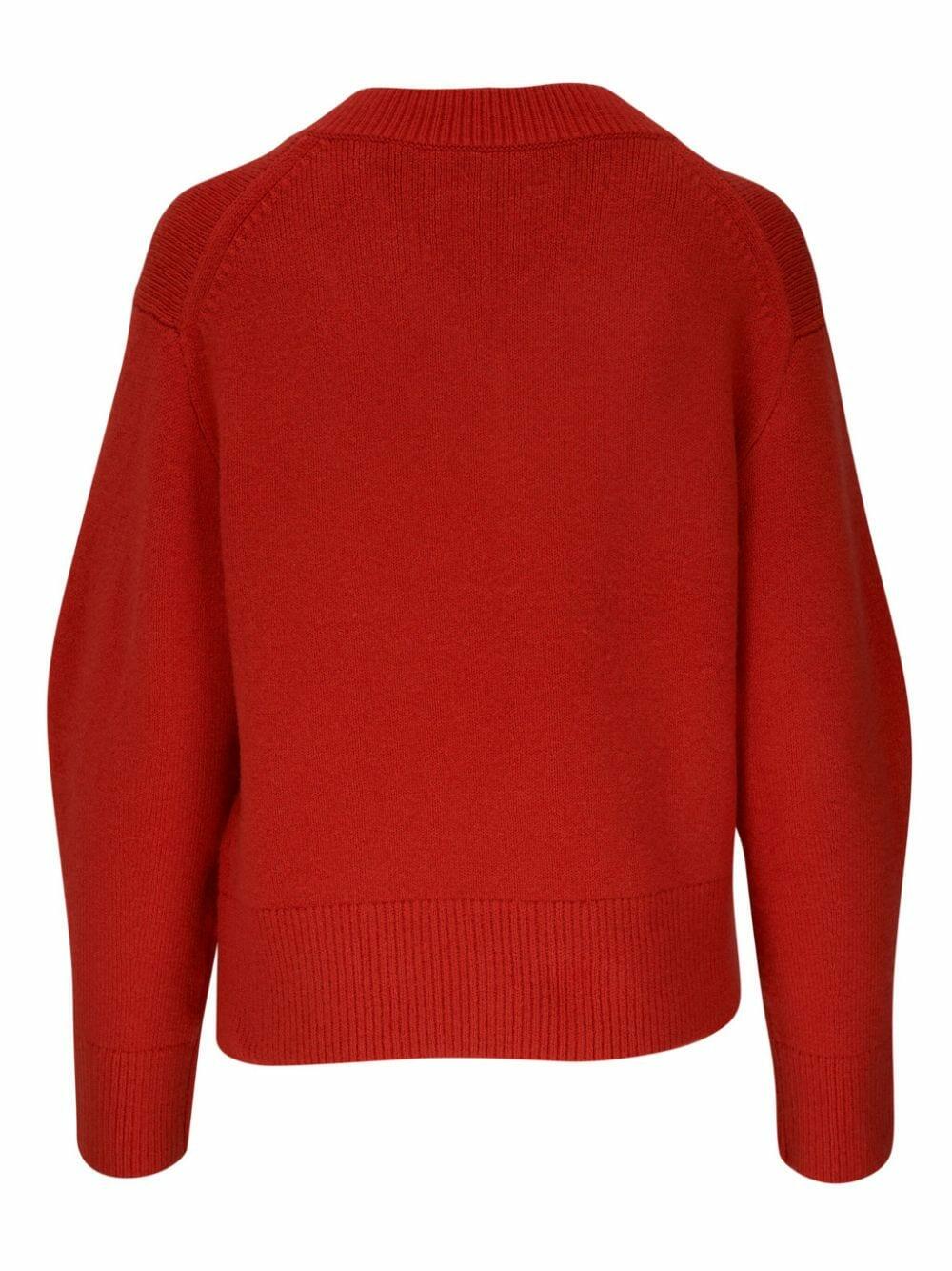 Vince - Vermillion Wool & Cashmere V-Neck Sweater