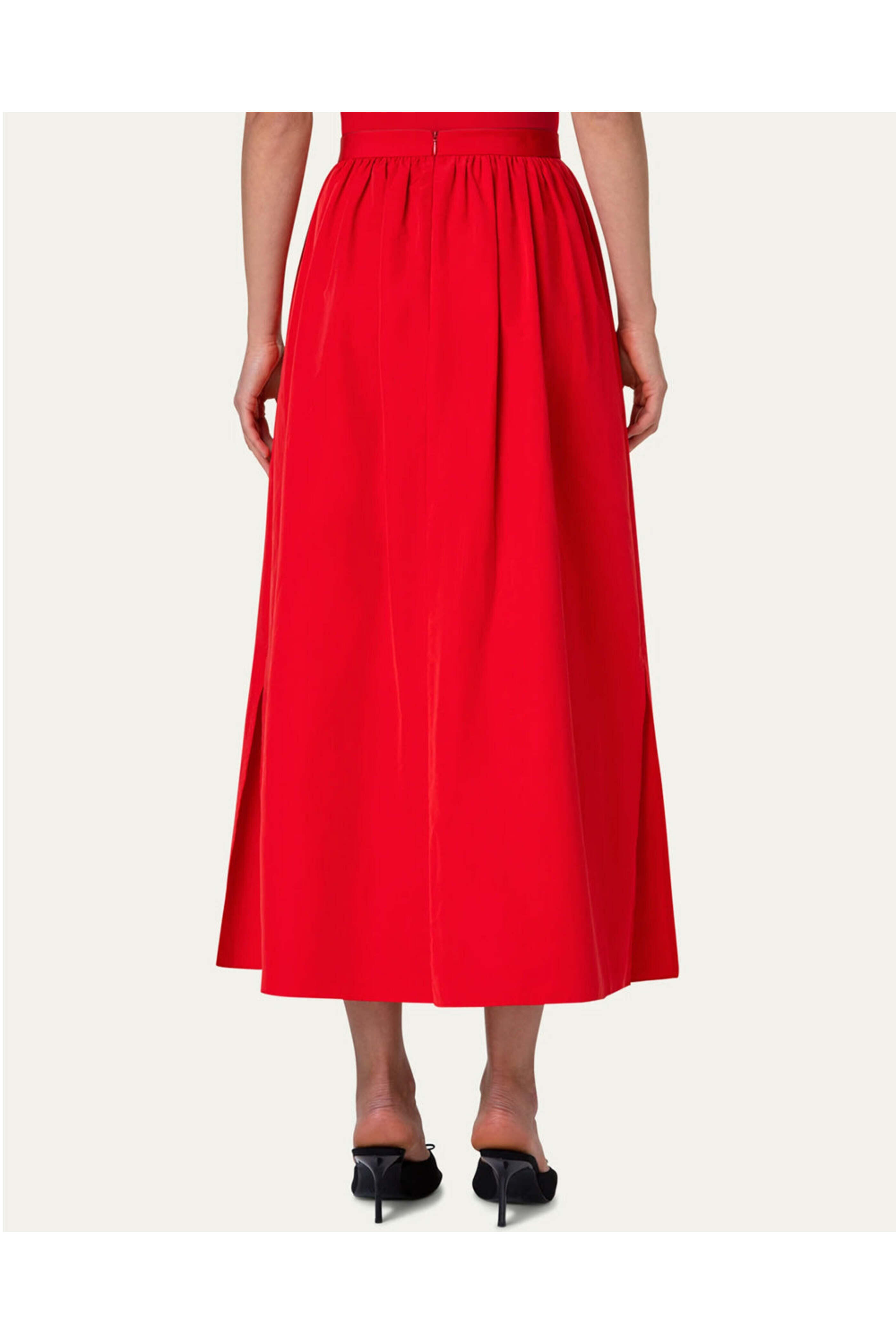 Akris Punto - Red Taffeta Aline Techno Skirt