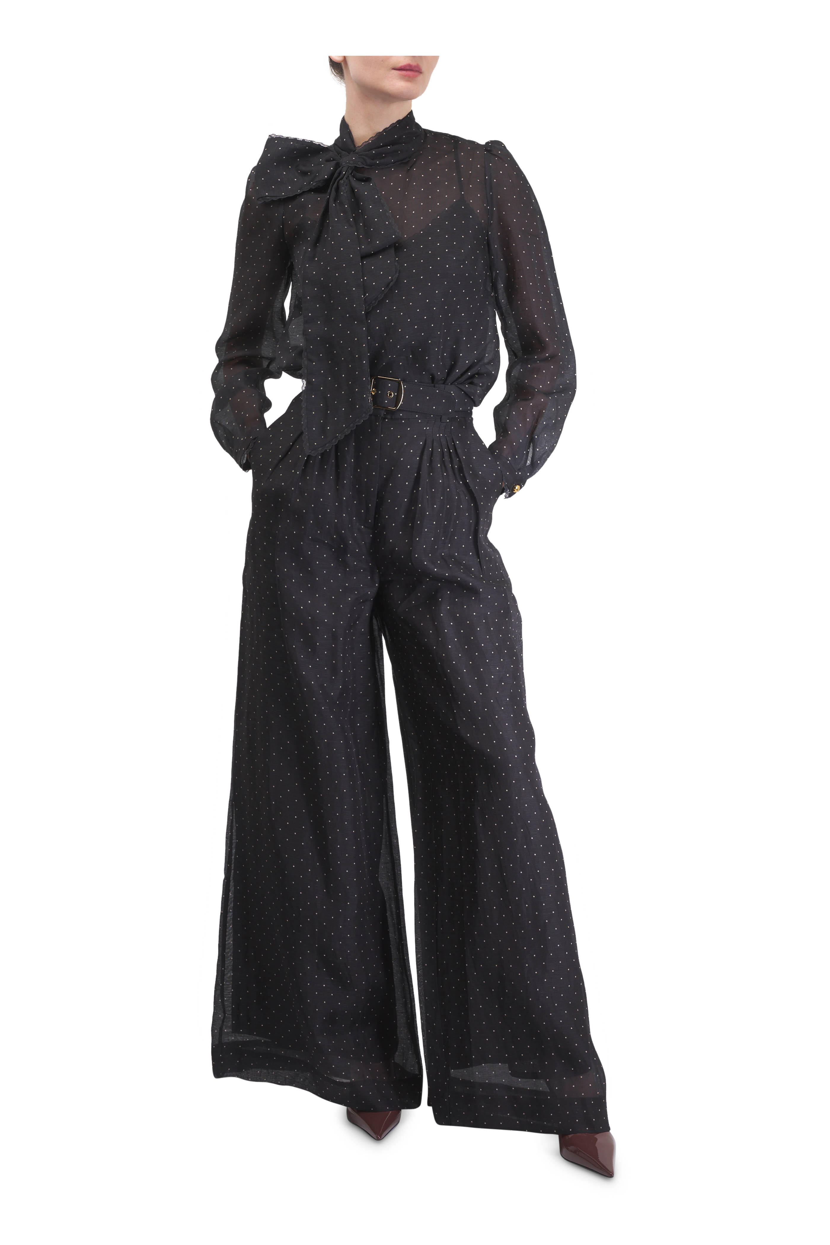 Zimmermann - Dream Pussybow Black Dot Blouse