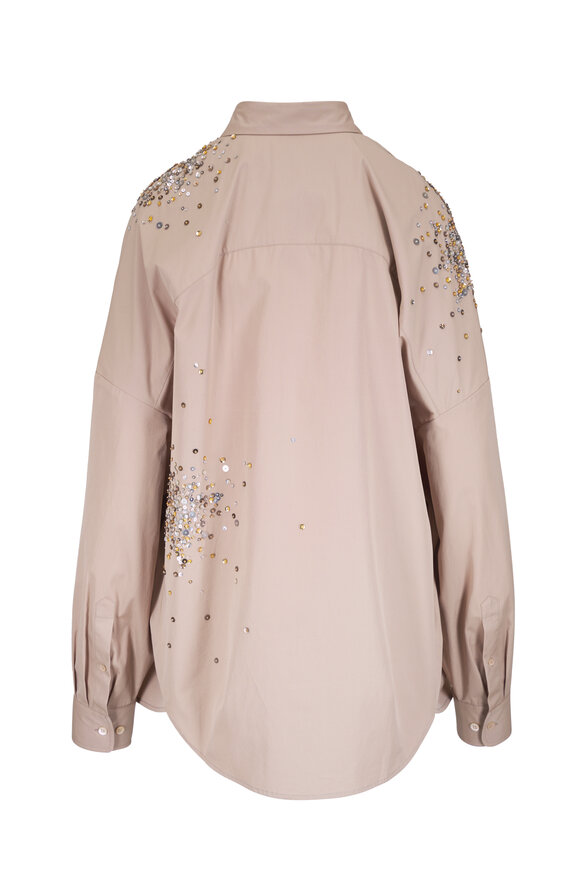 Dries Van Noten Sand Embellished Sequin Blouse - view 3