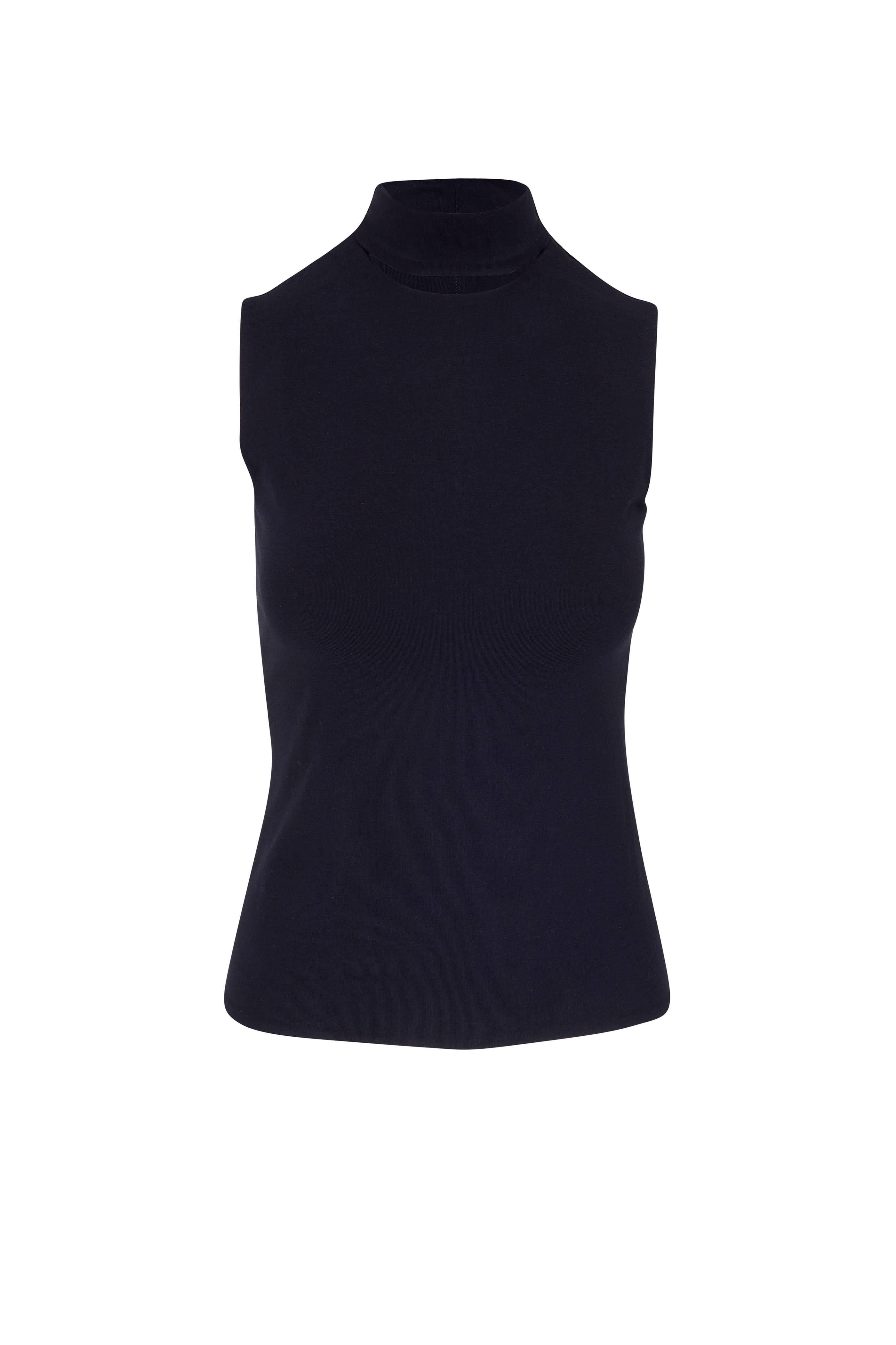 KZ_K Studio - La Reve Navy Slash Neck Top