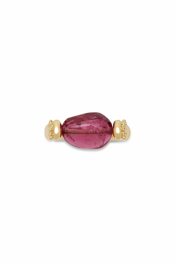 Van Gelder Single Tumbler Pink Tourmaline Ring - view 1