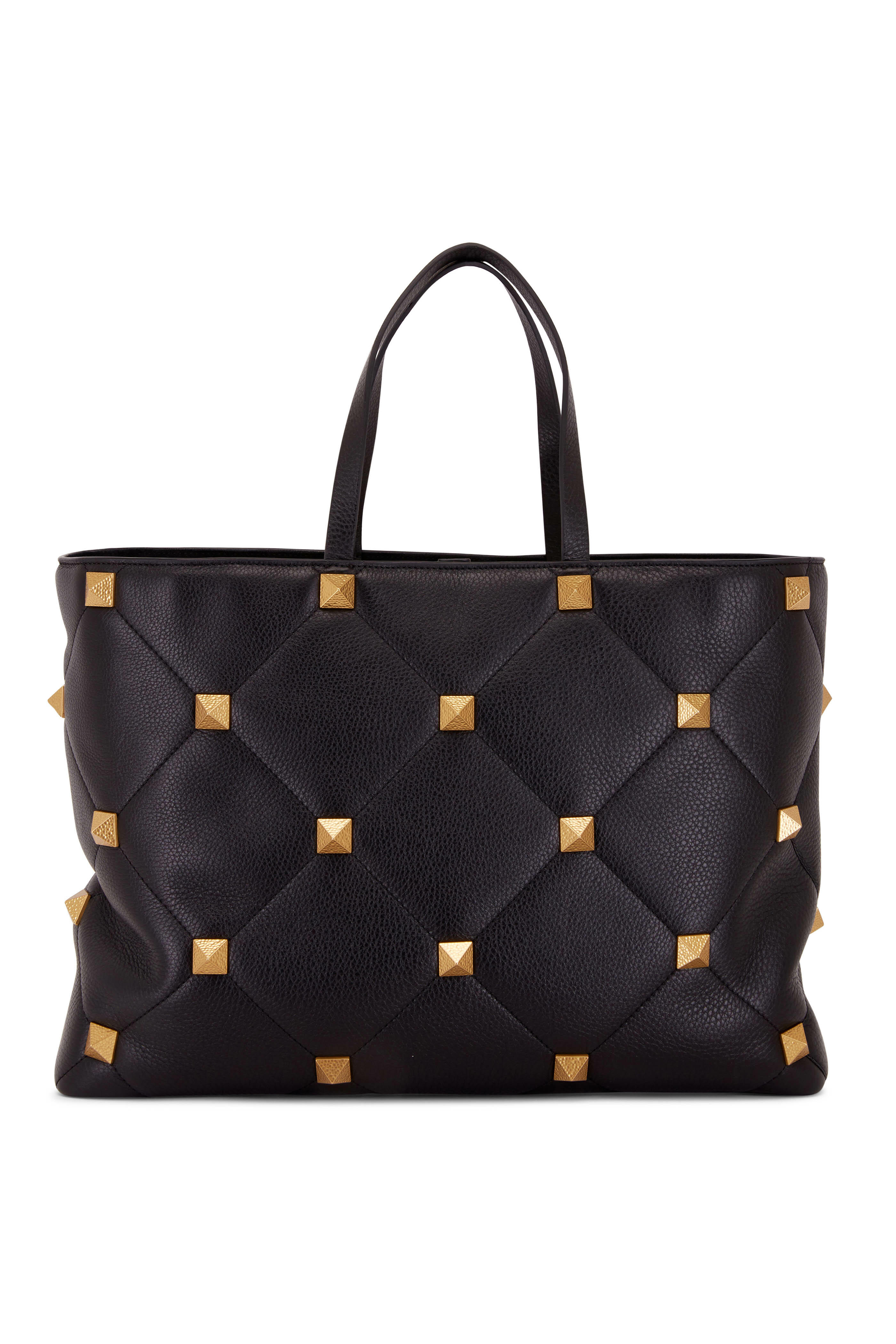 Valentino Garavani - Black Leather Roman Stud Tote