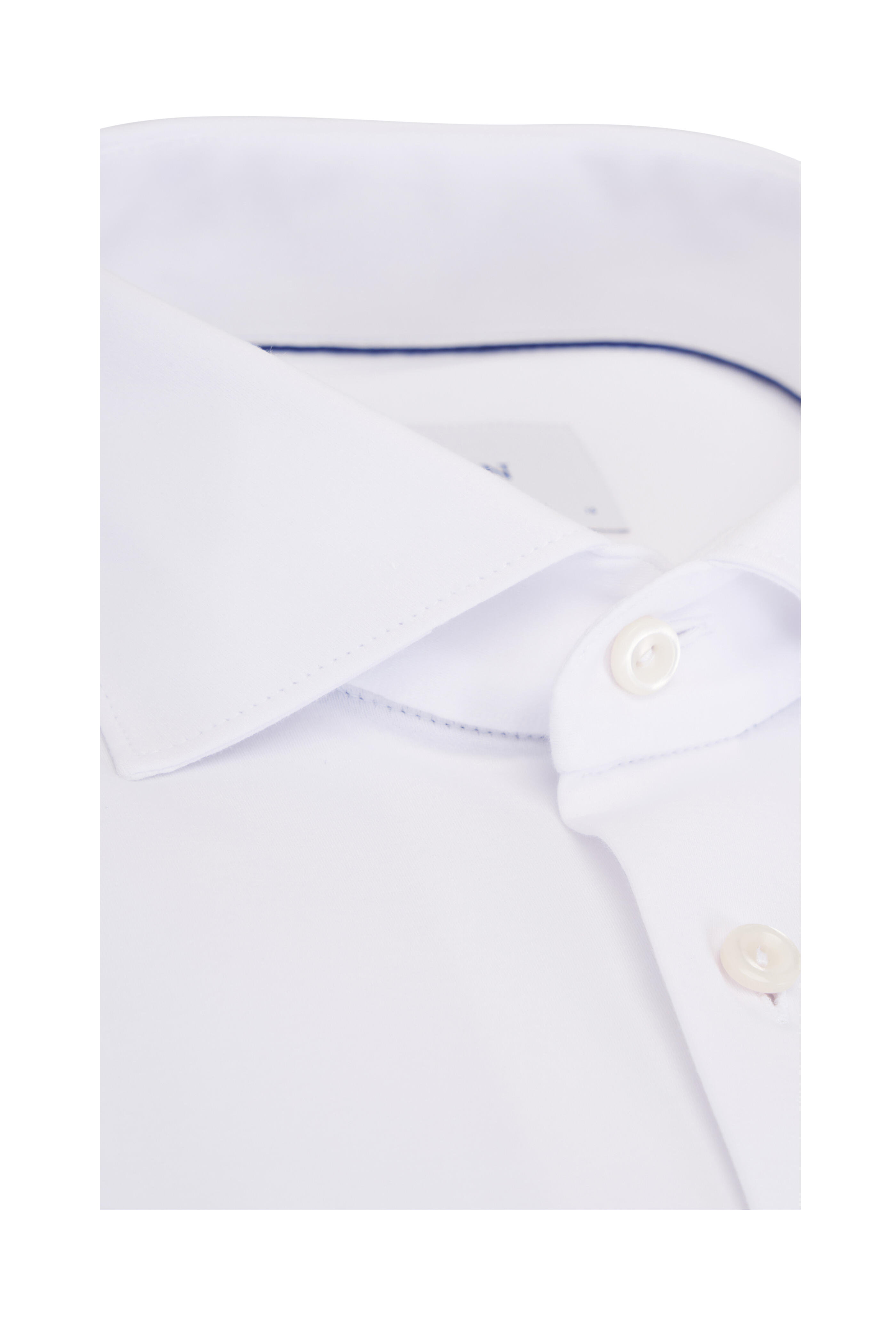 Eton - White Jersey Cotton Stretch Dress Shirt