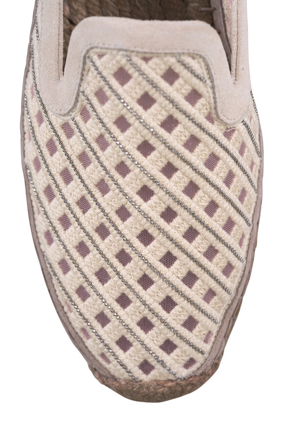 Brunello Cucinelli Oat Diamond Patterned Flat Slip On Espadrille - view 4