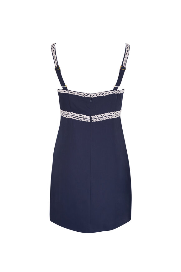 Veronica Beard Lunette Navy Beaded Mini Dress - view 6