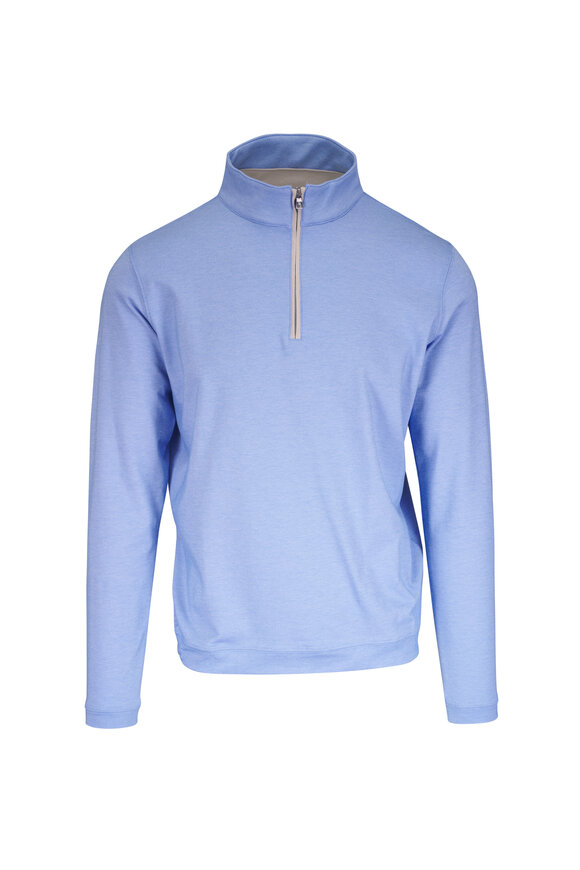 Peter Millar Albatross Light Blue Quarter-Zip Pullover