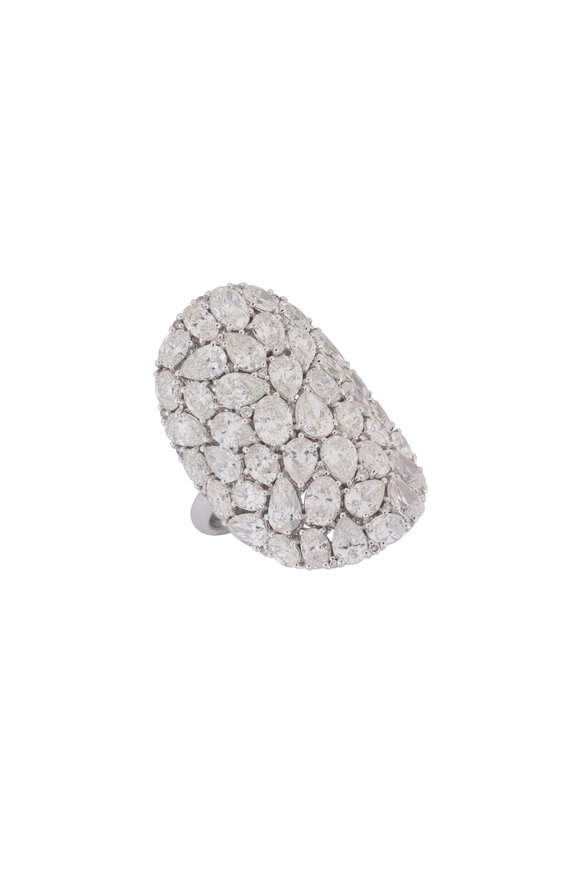 Sutra 18k White Gold Full Cut Diamond Ring