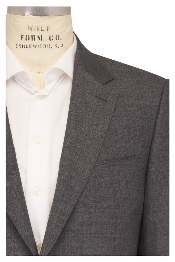 Canali Gray Tonal Windowpane Wool Suit - view 1