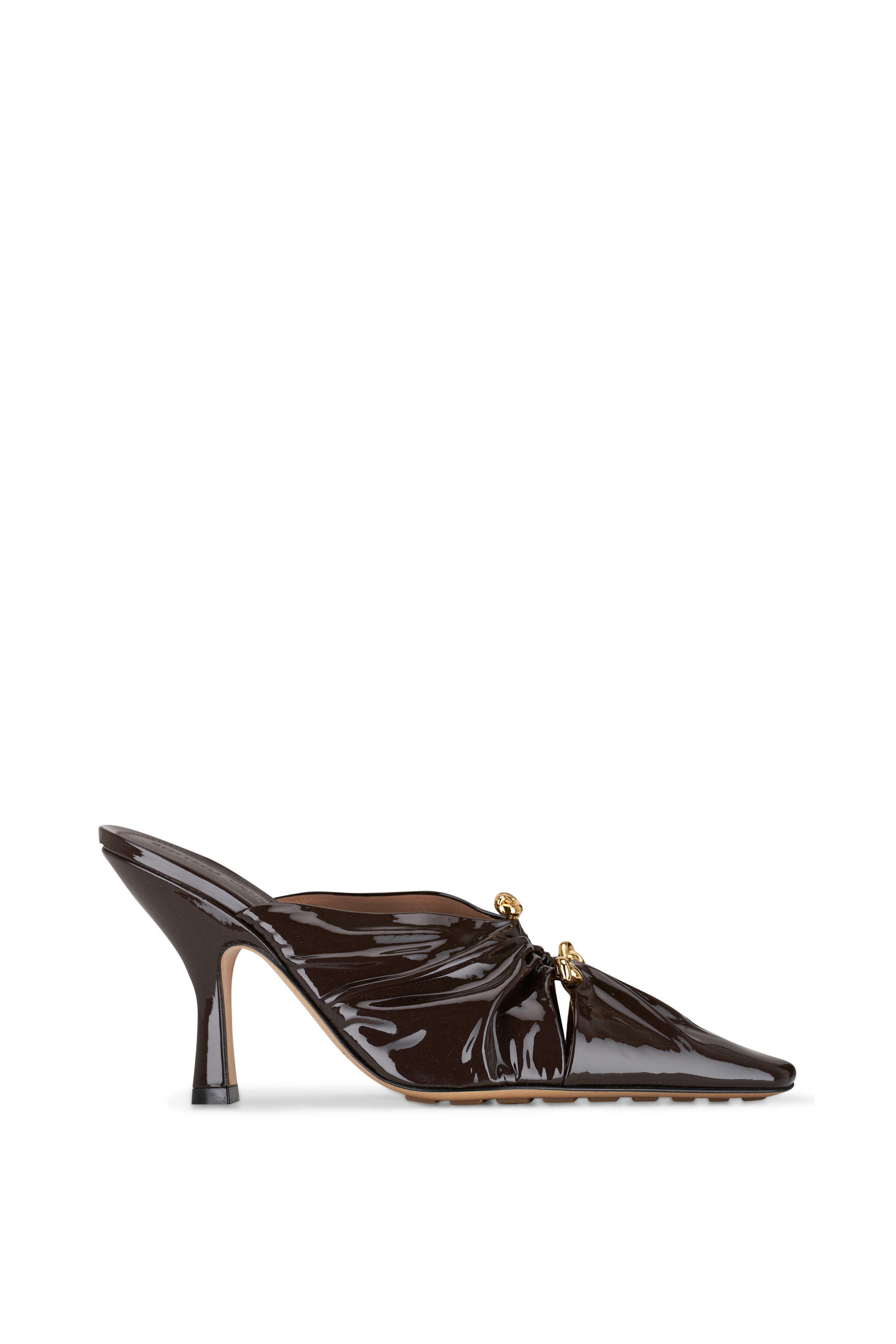 【関税込み】Bottega Veneta ブラウン Bunnie ミュール Bottega Veneta Bunnie Calfskin Mule Pumps | Neiman Marcus