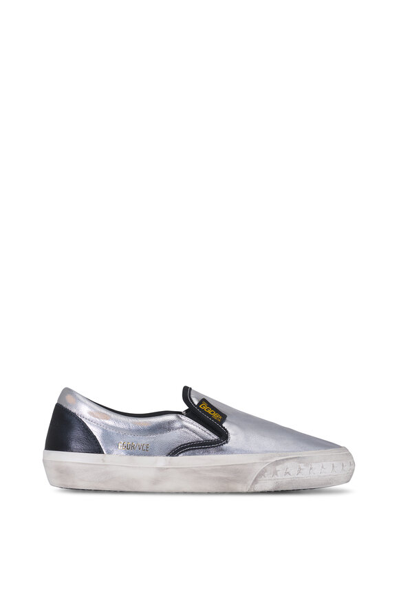 Golden Goose Vce Silver Metallic Leather Slip On Sneaker - view 3