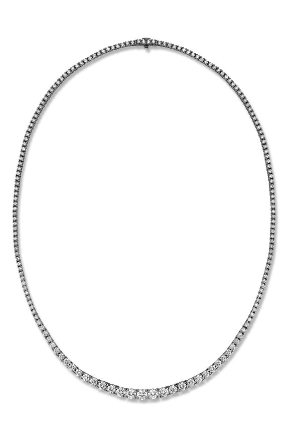 Nam Cho 18k White Gold Diamond Riviera Necklace