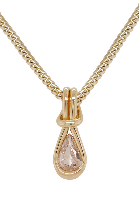 Kali Zoe 18k Yellow Gold Hitch Diamond Pendant Necklace