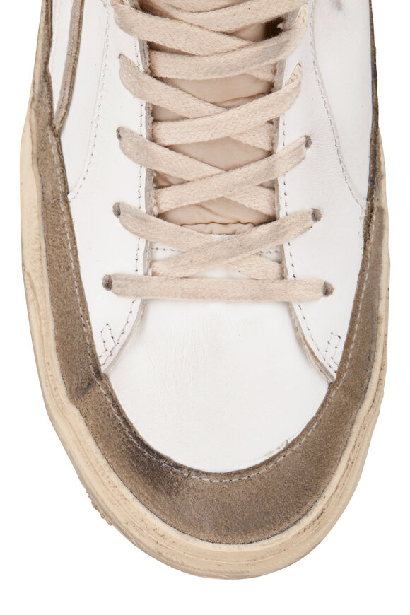 Golden Goose - Slide White Leather Wave High-Top Sneaker