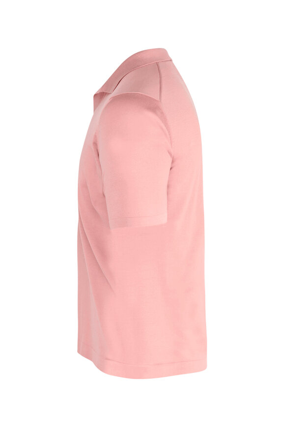 Cesare Attolini Rosa Johnny Collar Polo - view 2
