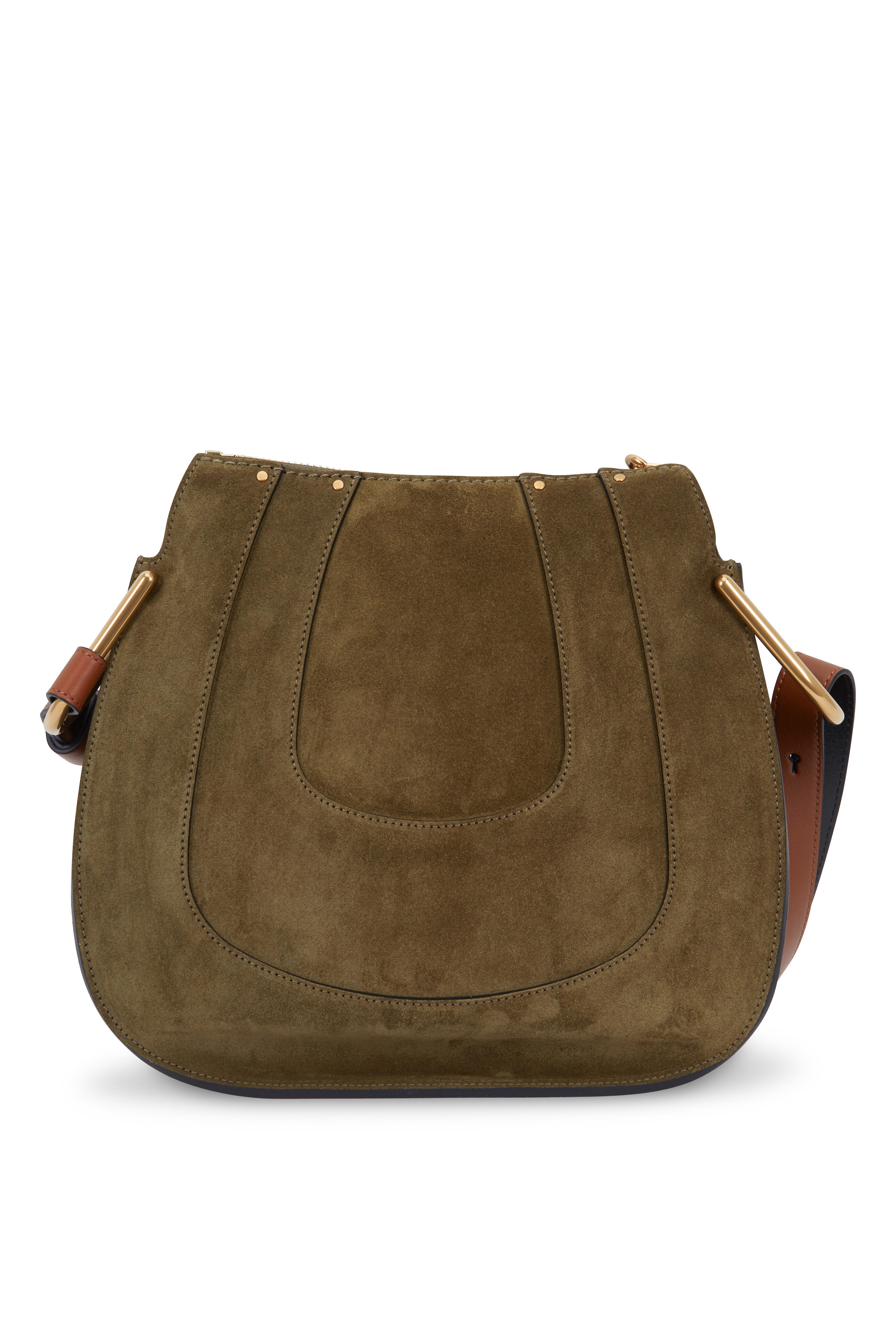 Chloé - Hayley Olive Green Suede Convertible Hobo Bag