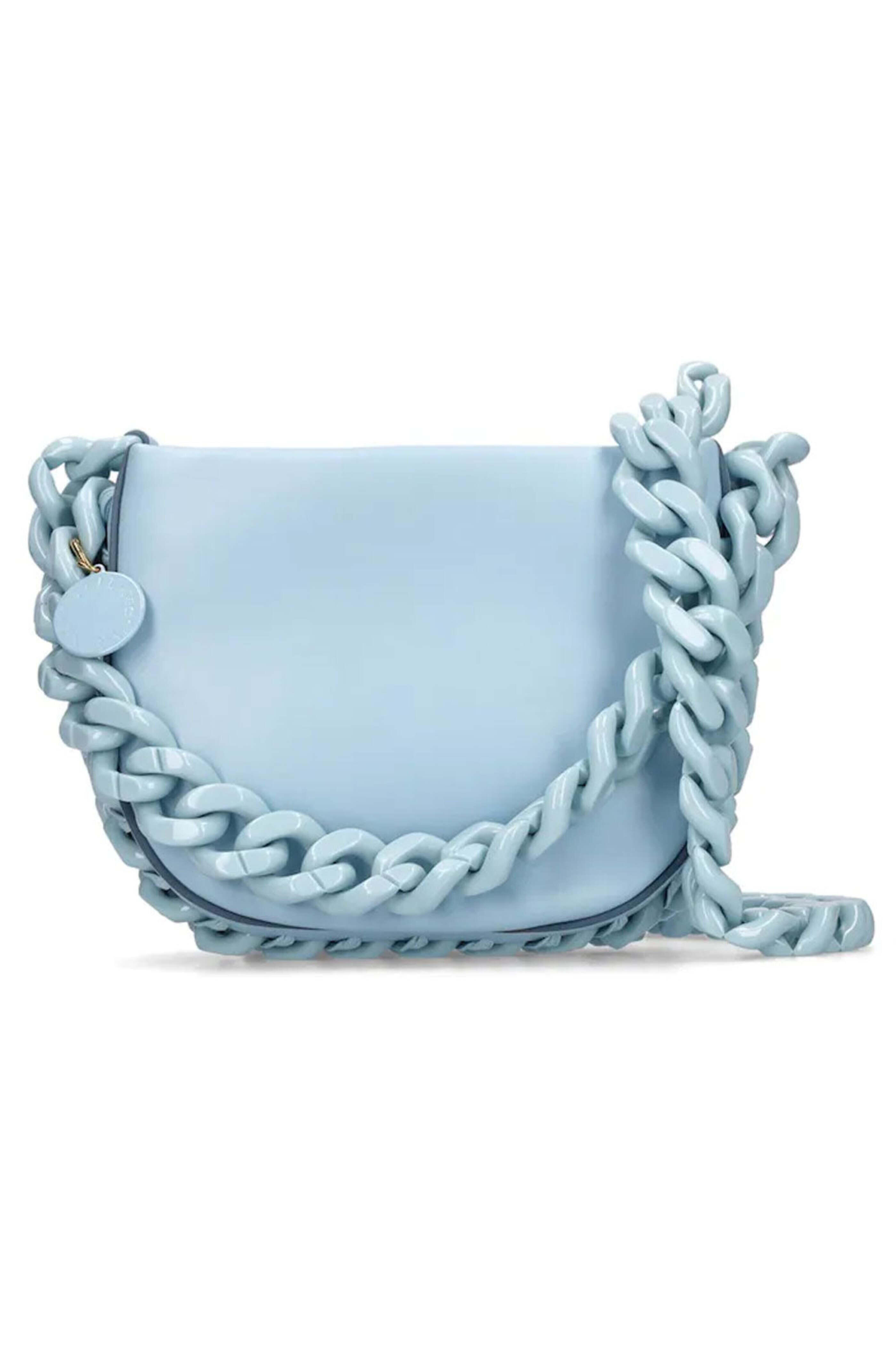 Stella McCartney - Small Puffy Tonal Frayme Shoulder Bag in Blue