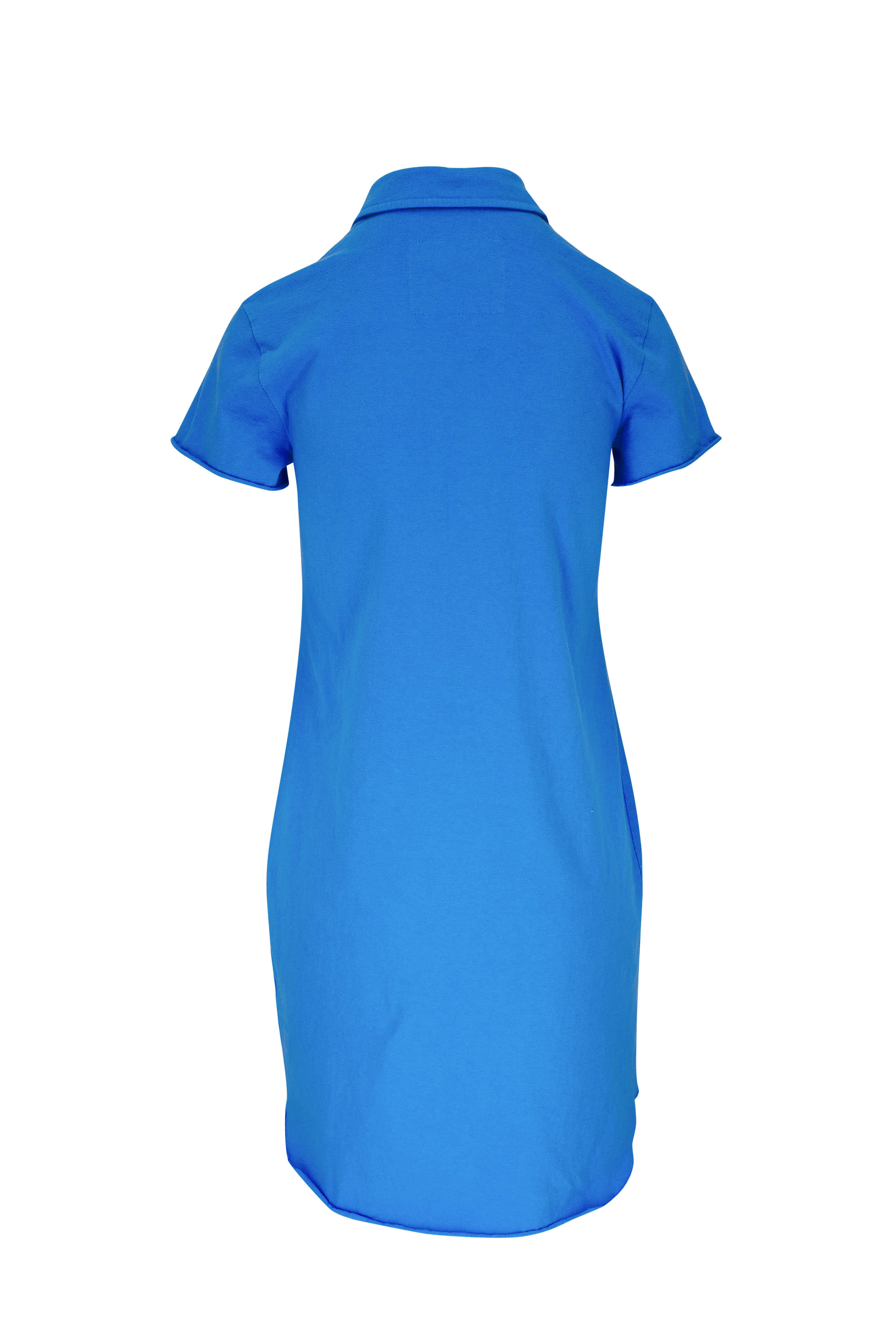Frank & Eileen - Lauren Wave Blue Jersey Polo Dress