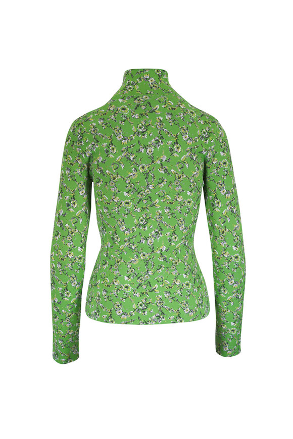 Loewe Green Flower Print Turtleneck - view 2