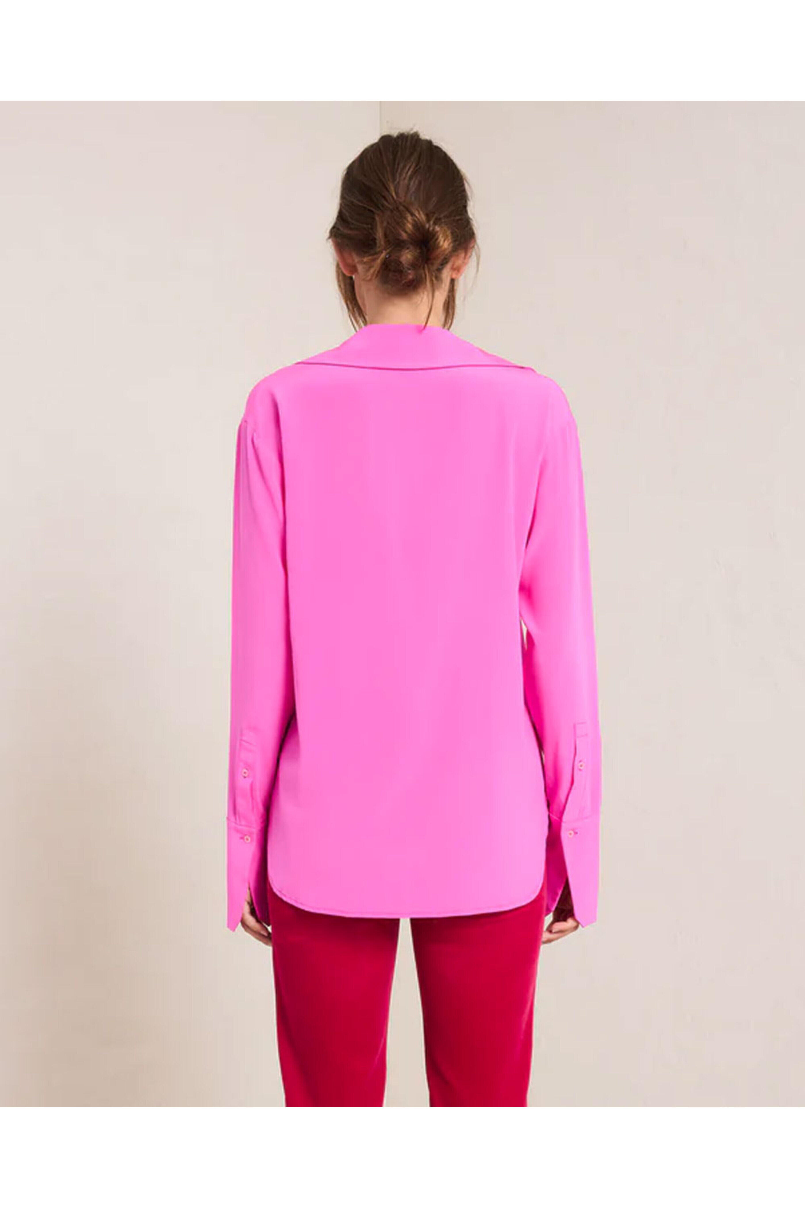A.L.C. - Hot Pink Kinsley Silk Top