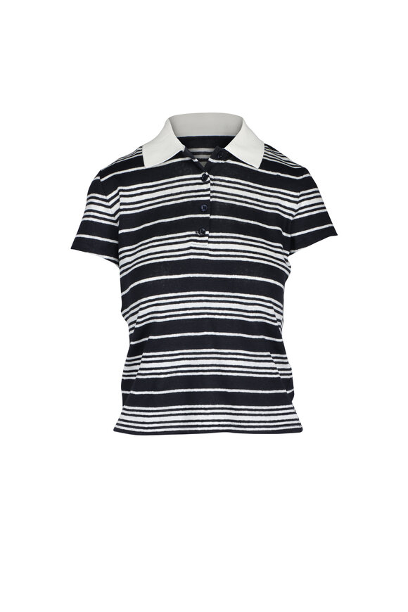Frame The Striped Navy Multi Polo