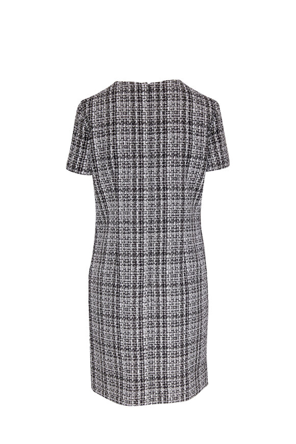 Carolina Herrera - Black & White Tweed Mini Shift Dress 