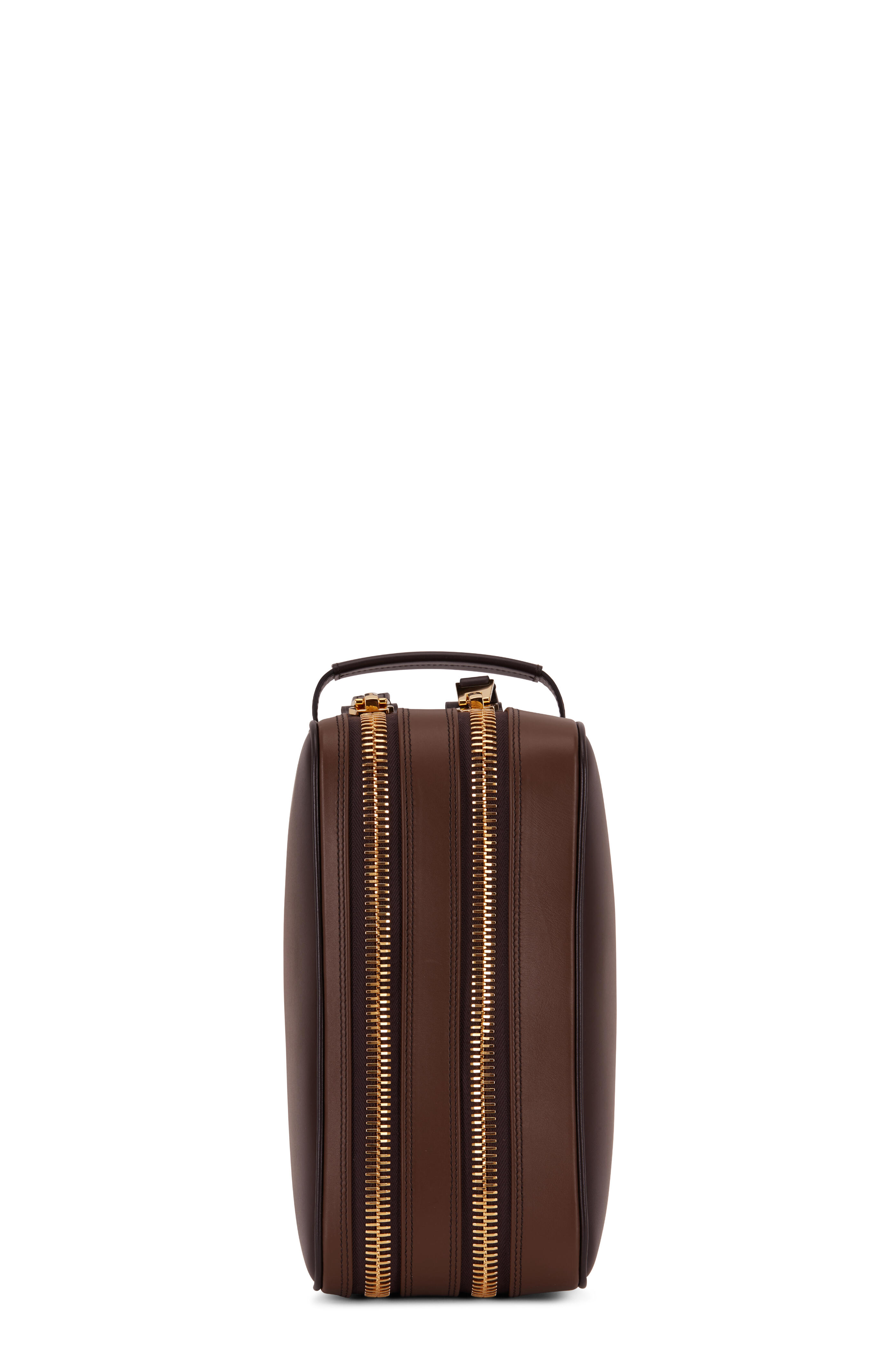 Tom Ford - Dark Brown Burnished Leather Lifestyle Bag