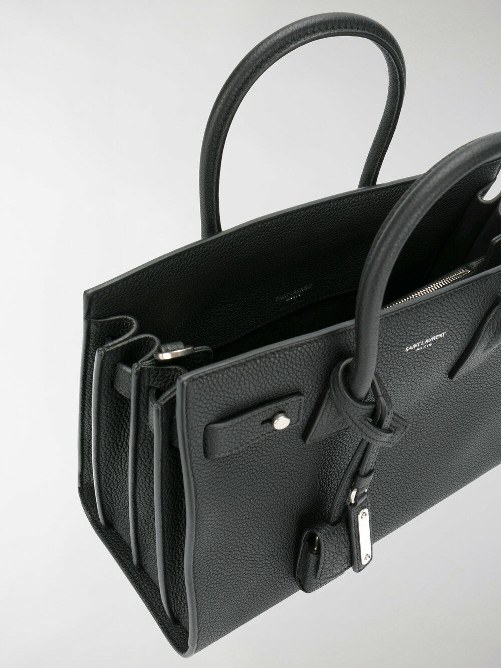 Saint Laurent - Sac De Jour Black Bonded Leather Baby Bag