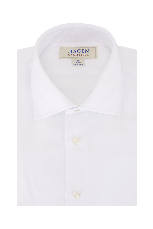 Hagen Shirts - Steep Solid White Twill Dress Shirt