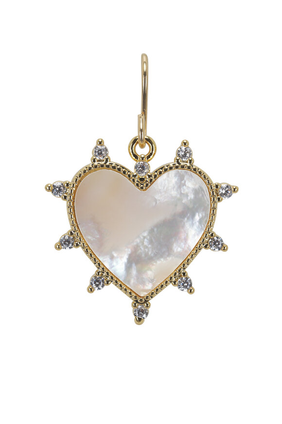 Cristina V. - Large Mother of Pearl Heart Pointe Earrings