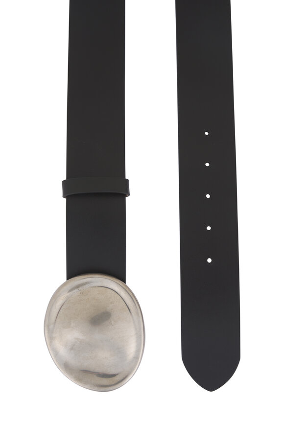 Khaite Keefe Black Leather Belt, 35mm - view 2