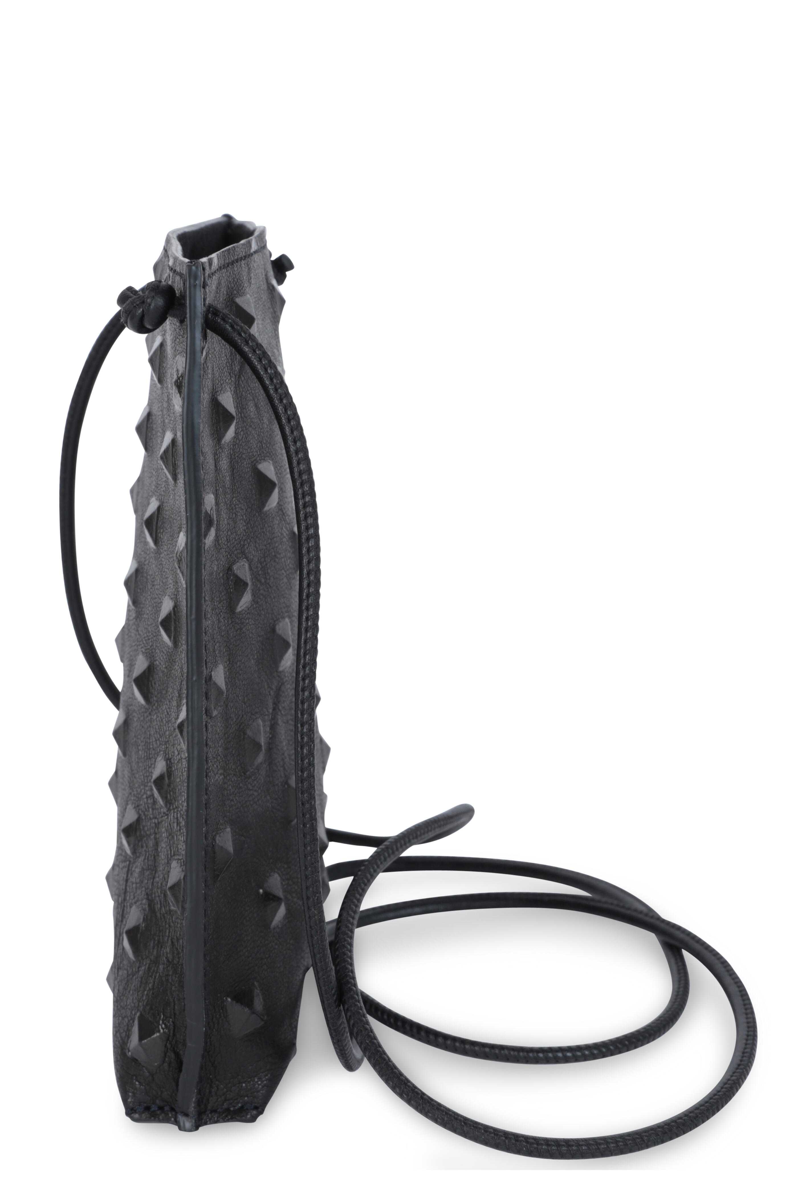 B May Bags - Black Studded Leather Cell Phone Pouch