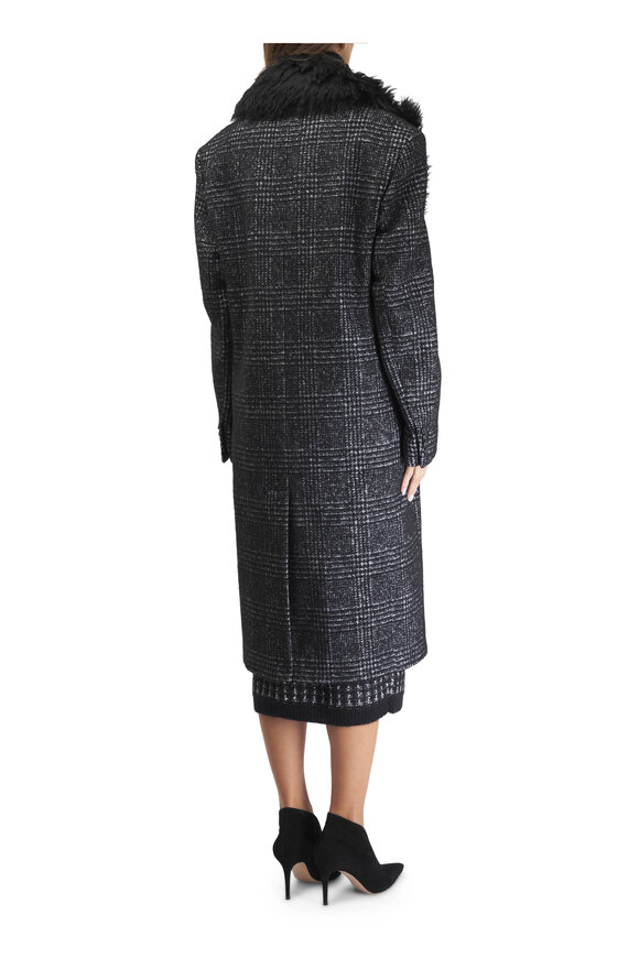 Michael Kors Collection - Chesterfield Removable Collar Long Tweed Coat