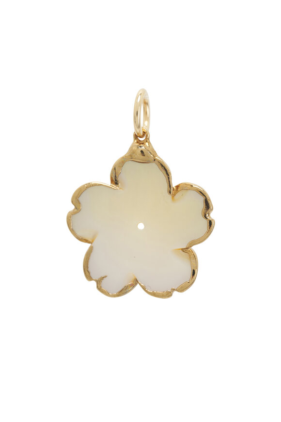 Cristina V. - Small Yellow Hibiscus Mother Of Pearl Charm