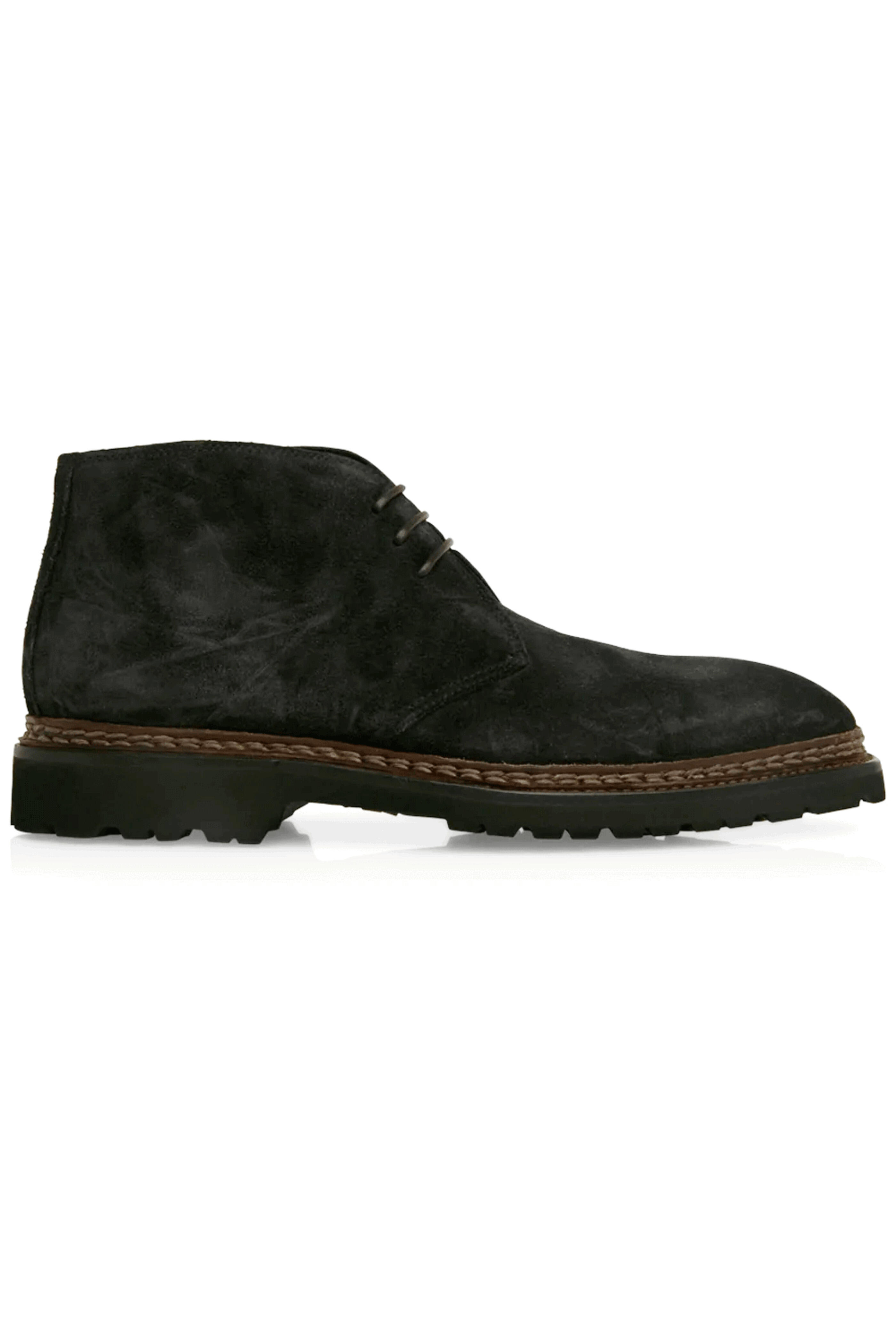 Bontoni - Desert Doppio Welt Suede Boot in Off Black