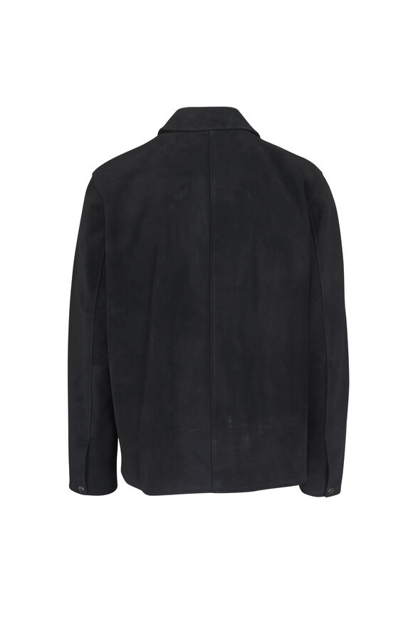 Vince Coaches Coastal Blue Split Suede Jacket - view 6