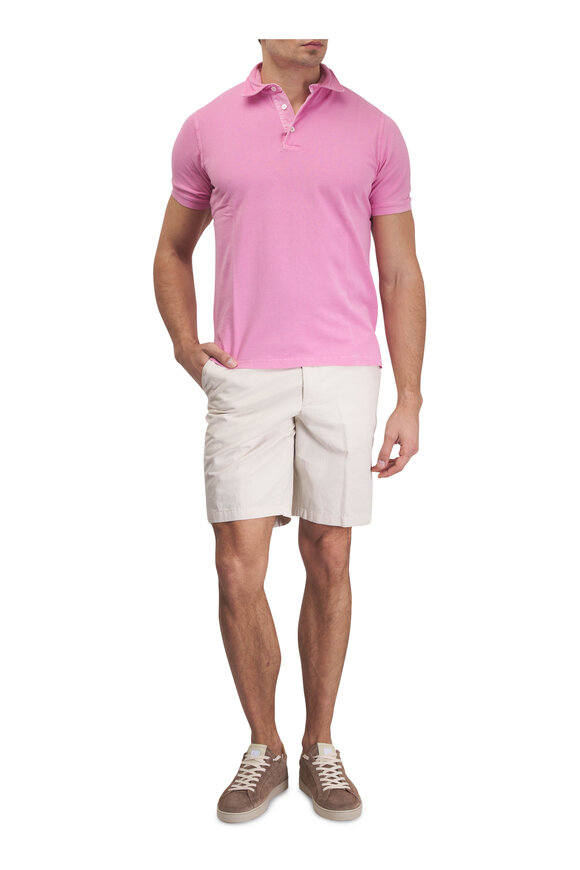 Fedeli Frosted Pink Cotton Piqué  Polo - view 2