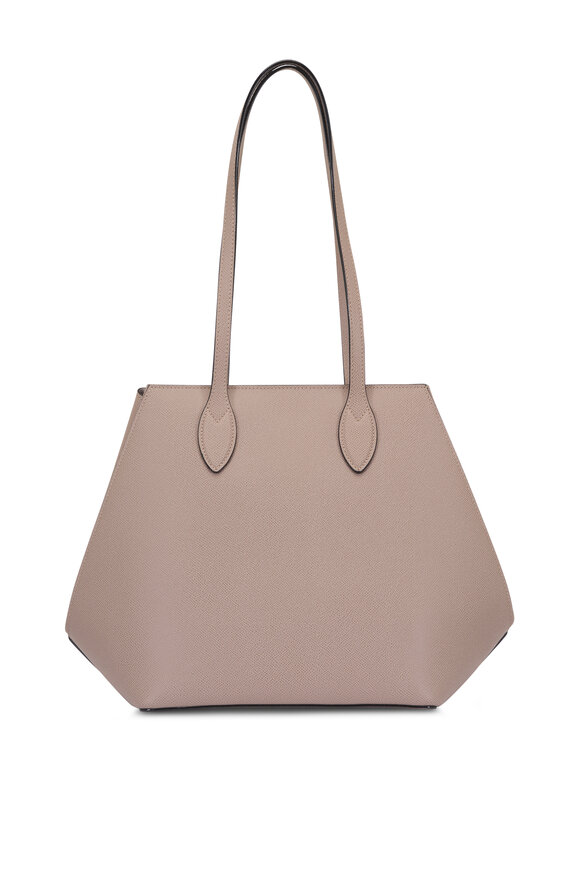 Valextra Medium Vivi Sahara Leather Tote Bag