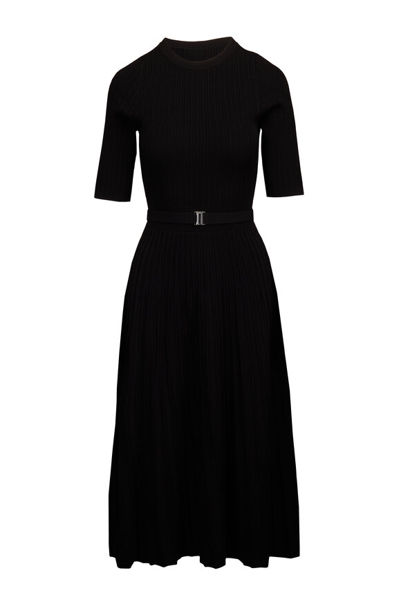 Veronica Beard Elthea Black Knit Belted Midi Dress - view 1