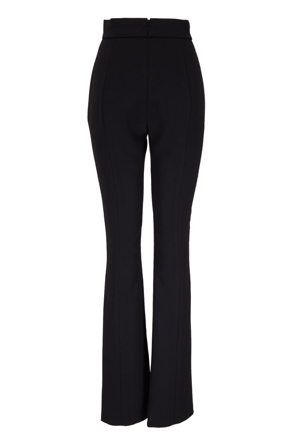 Carolina Herrera - Black High-Waist Front Slit Pant