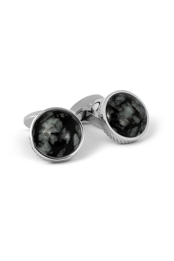 Tateossian - Black Line Stone Titanium Cufflinks