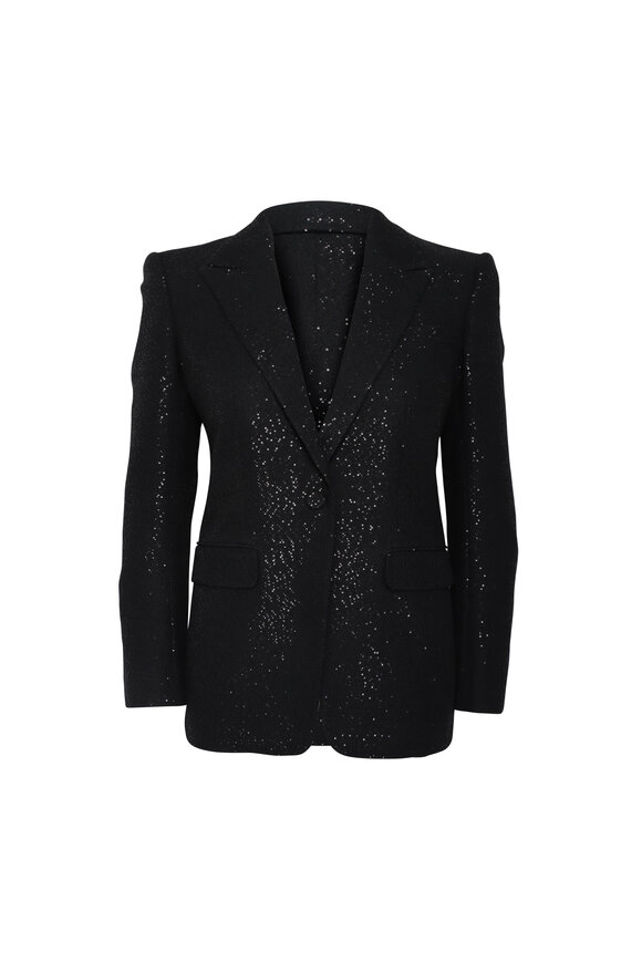 Tom Ford Black Sequined Single Breasted Blazer