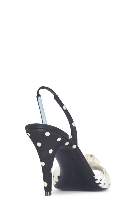 Valentino Garavani Coeur Royal Black & White Dot Sandal, 85mm - view 3
