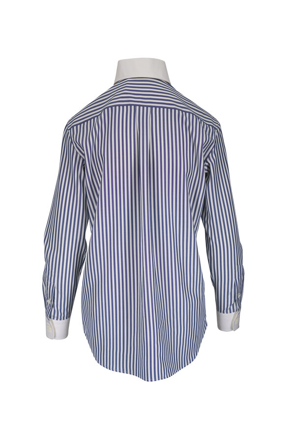Loro Piana Thea Pale White Stripe Silk Shirt - view 2