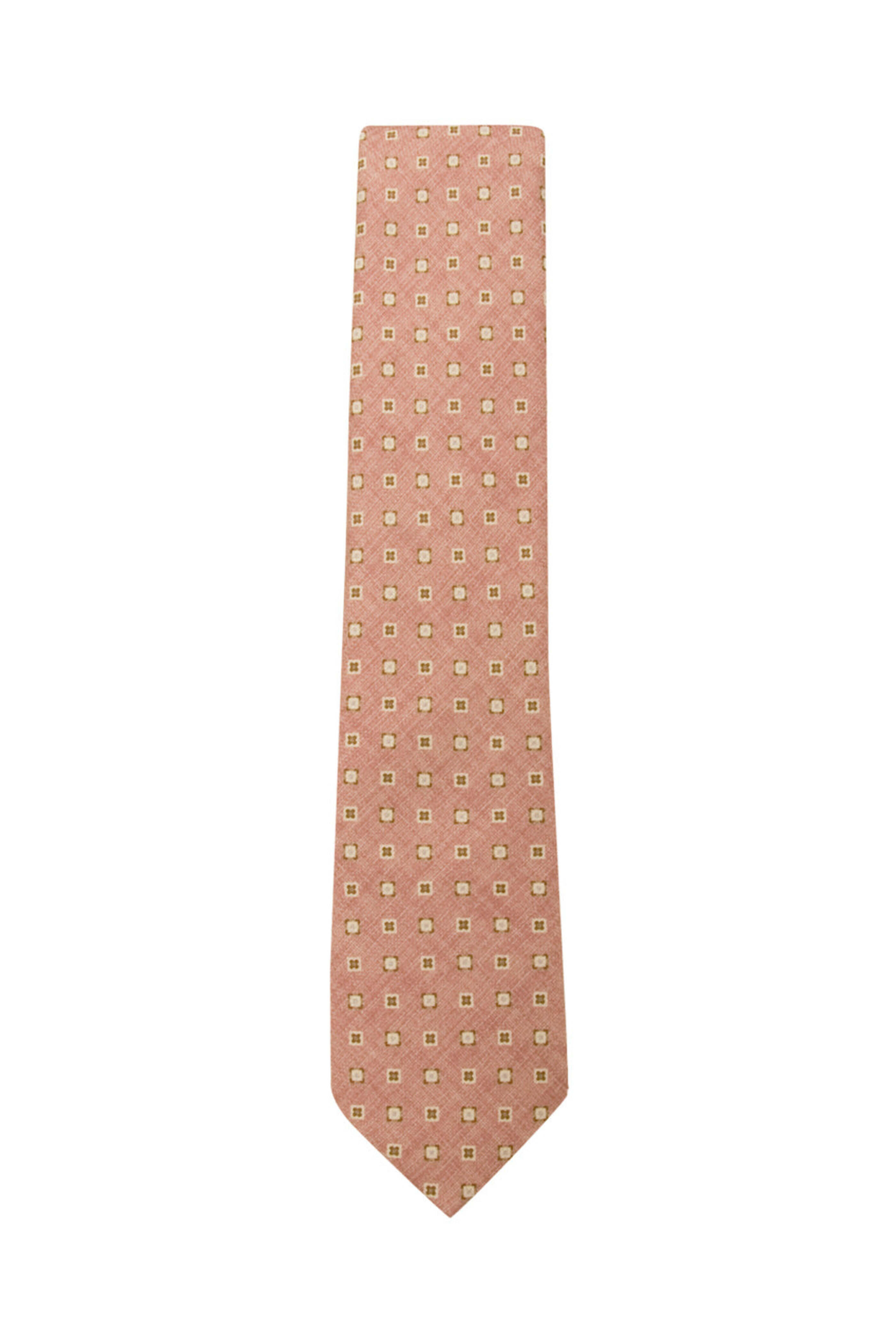 Geoff Nicholson - Pink and Brown Dot Silk Garza Tie